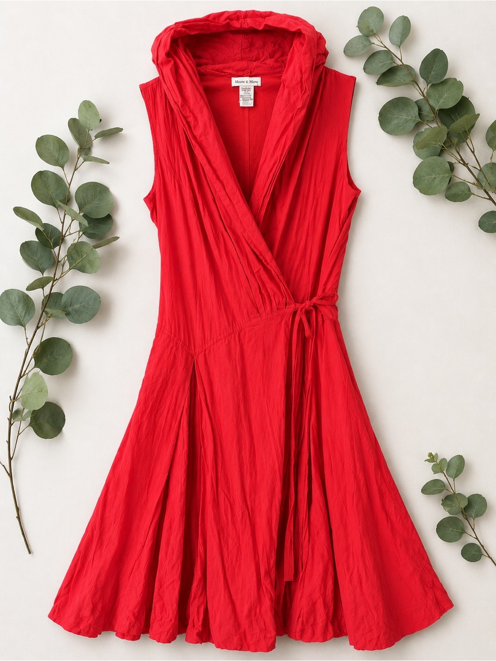Monroe & Main Hooded Wrap Dress with Bubble Skirt Sleeveless Size M
